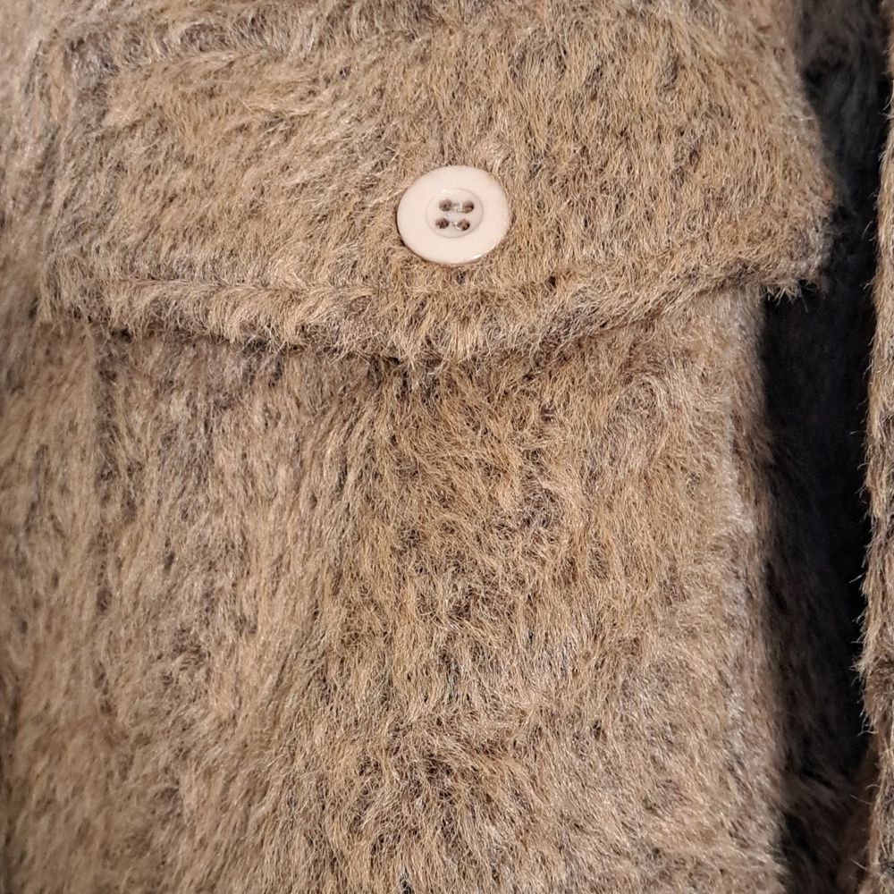 Cotton Emporium Fuzzy Front Pockets Shirt Jacket Shacket - Picture 7 of 10
